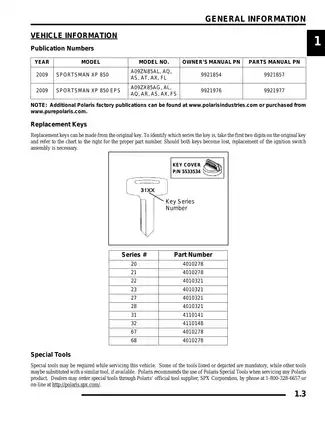 2009 Polaris Sportsman XP 850, XP 850 EPS ATV manual Preview image 4