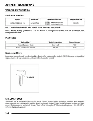 2009 Polaris Ranger RZR 170 UTV repair manual Preview image 4