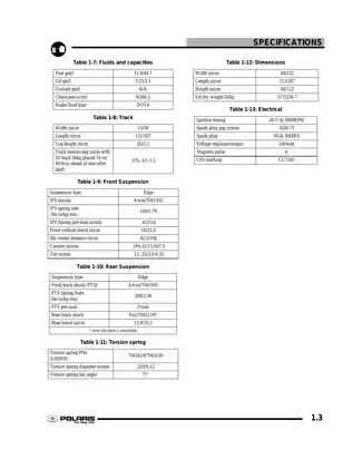 2006 Polaris manual: 300, 340, 500, 550, 600, 700, 900, Classic, Indy, XC SP Edge, Edge Touring, Fusion, Dragon, HO, Switchback, Supersport, Widetrak Preview image 3