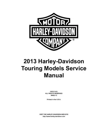 2013 Harley Davidson FLH FLT Touring models (Road Glide,  Ultra, Custom, Street Glide, Road King , Electra Glide, Electra Glide Classic, Electra Glide Ultra Limited... service manual Preview image 3