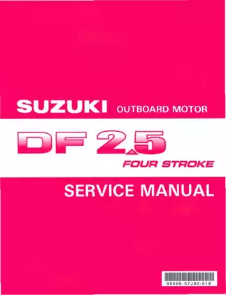 2006-2014 Suzuki DF2.5 (2.5HP) outboard motor service manual