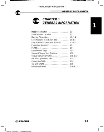 2003 Polaris Sportsman 400, Sportsman 500 H.O. repair manual Preview image 2