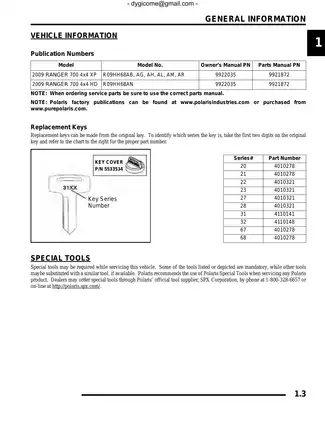 2009 Polaris Ranger 700 XP, HD, EFI ATV repair manual Preview image 3