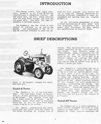 1939-1947 Farmall A, AV, B, BN, U2 tractor manual Preview image 2
