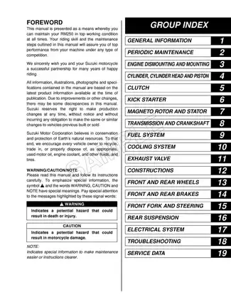 2003-2004 Suzuki RM250 owner´s service manual Preview image 3