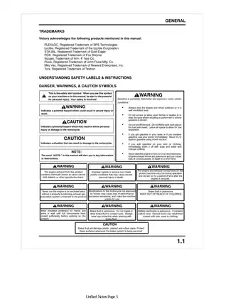 2002-2004 Polaris Victory Standard, Deluxe, Classic / Touring Cruiser service manual Preview image 5