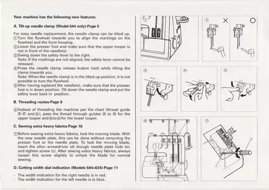 Elna 634, 644 overlock machine instruction manual Preview image 3