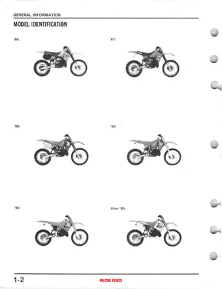 1986-1991 Honda CR250R service manual Preview image 5