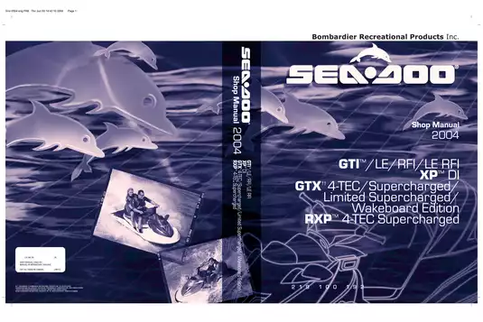2004 BRP Sea-Doo GTI;GTI International;GTI LE;GTI RFI;GTI RFI LE;XP Di GTX 4-TEC;Supercharged;Limited supercharged;Wakeboard Edition RXP 4-TEC supercharged manual Preview image 1