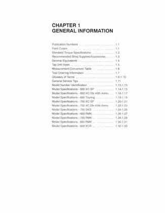 2000 Polaris 600 XC SP, 600 XC DLX 45th Anniversary, 600 Touring, 700 XC SP, 700 XC DLX 45th Anniversary, 700 SKS, 600 RMK, 700 RMK, 800 RMK, 800 XCR service manual Preview image 5