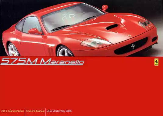 Ferrari 575M Maranello owners  manual Preview image 1