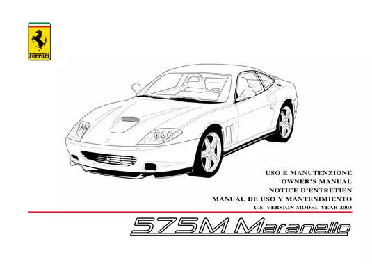 Ferrari 575M Maranello owners  manual Preview image 2