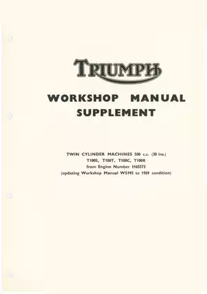 1960-1968 Triumph  T100, T90 series 5TA/3TA workshop manual Preview image 2