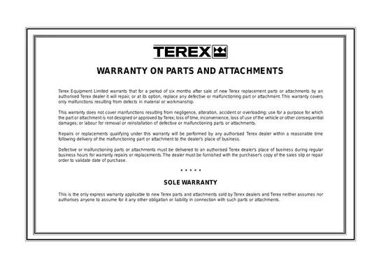 Terex 2566, 2566B articulated truck parts book Preview image 3