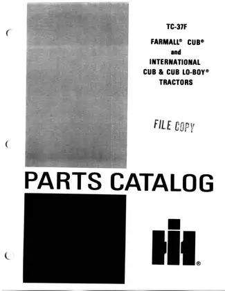 1947 to 1979 International Harvester (IH) Farmall Cub and Cub Lo-Boy TC37F tractor master parts catalog Preview image 2