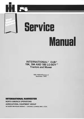 1968-1978 International Cub™ 154, 184, Cub 185 Lo-Boy tractor service manual Preview image 2