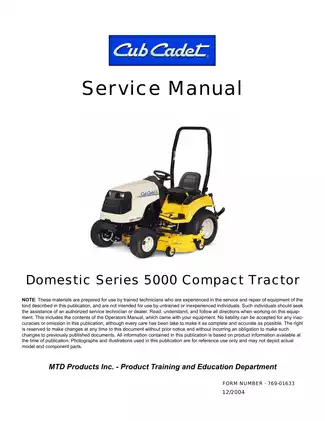 2004-2008 Cub Cadet™ 5252, 5234, 5254 compact utility tractor manual Preview image 2