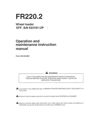 Fiat Allis FR 220, FR 220.2 Wheel Loader operation manual Preview image 2