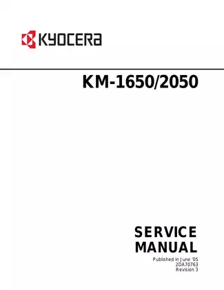 Kyocera KM-1650, KM-2050 service manual Preview image 1