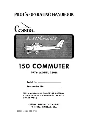 Cessna 150M aircraft Pilots Operating Handbook (1976) POH Preview image 3