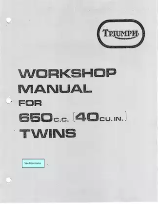1972 Triumph Bonneville, Tiger, Trophy models workshop manual Preview image 1
