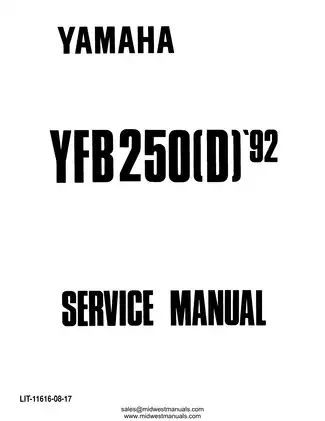 1992-1998 Yamaha Timberwolf 250, YFB250 2x4 service manual Preview image 2