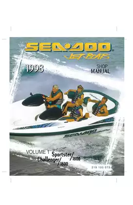 1998 Bombardier Sea-Doo Sportster, 1800, Challenger 1800 Jet Boat shop manual Preview image 1