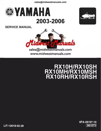 2003-2006 Yamaha RX1, RX10,  RX10S,  RX10M,  RX10MS,  RX10R,  RX10RS service manual Preview image 1