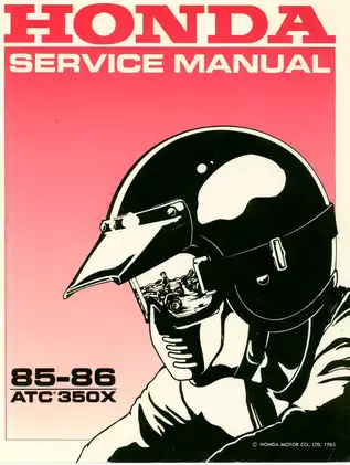 1985-1986 Honda ATC 350X 3-Wheeler  / ATV repair and service manual Preview image 2