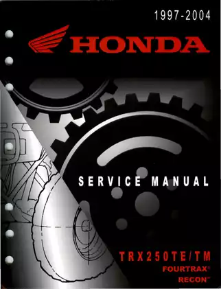 1997-2004 Honda TRX 250, TRX 250TE, TRX 250TM, Fourtrax, Recon service manual Preview image 3