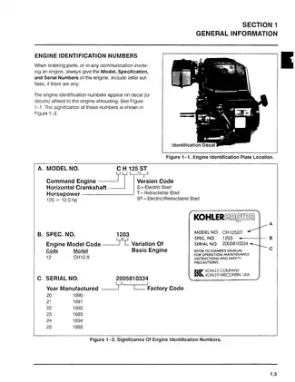Kohler Command 11 hp, 12.5 hp, 14 hp engine horizontal crankshaft service manual Preview image 5