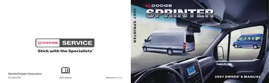 2007 Dodge Sprinter Van service manual Preview image 1