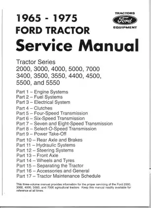 1965-1975 Ford tractor service manual: 3000, 3400, 3500, 3550, 4000, 4400, 4500, 5000, 5500, 5550 models Preview image 2