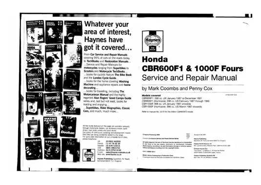 1987-1996 Honda CBR1000F parts, service manual Preview image 2