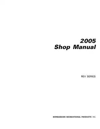2005 Bombardier Ski Doo REV snowmobile shop manual Preview image 2