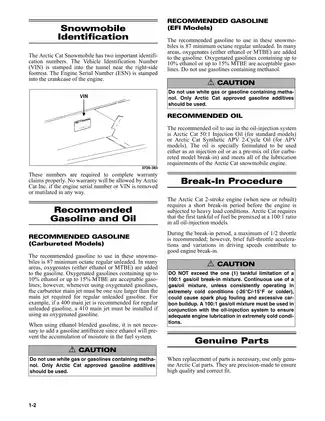2007 Arctic Cat Snowmobile manual Preview image 2