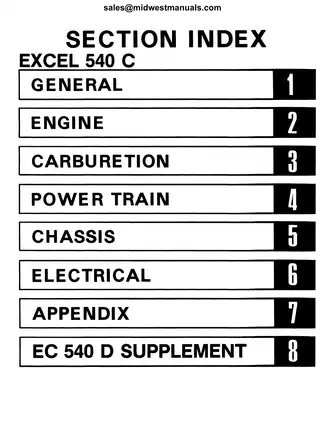 1979-1990 Yamaha Excel V, XLV, EC540, XL540 repair ractory manual Preview image 2