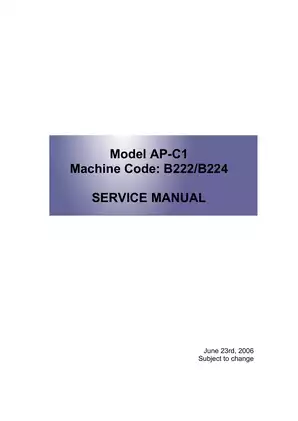 Ricoh Aficio MP C3500, Aficio MP C4500 service manual Preview image 1