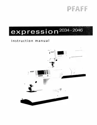 Pfaff expression 2034-2046 sewing machine instruction manual Preview image 1