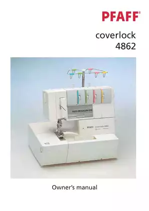 Pfaff coverlock 4862 overlock owner manual Preview image 1