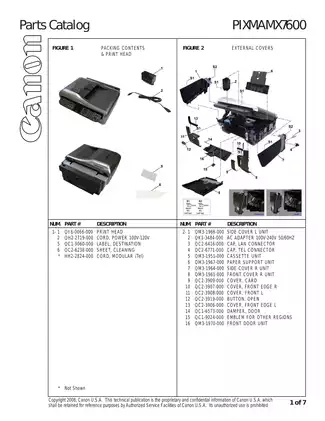 Canon Pixma MX7600 all-in-one inkjet printer service guide Preview image 2