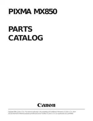 Canon Pixma MX850 all-in-one inkjet printer parts catalog Preview image 1