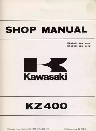 1974-1984 Kawasaki KZ400 shop manual Preview image 2