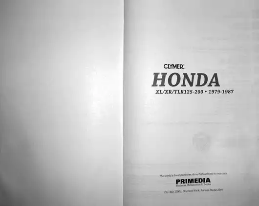 1980-1988 Honda XL125, XR125, XL200, XR200 repair manual Preview image 1
