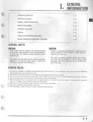 1984-1985 Honda ATC200, ATC200M ATV shop manual Preview image 5