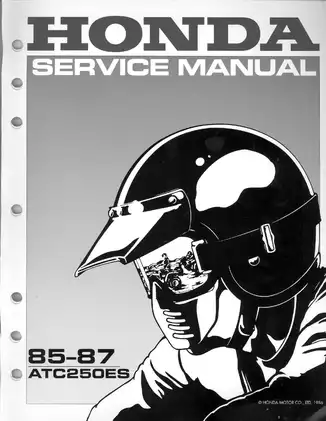 1985-1987 Honda Big Red ATC250ES, ATC250 3-Wheeler service manual Preview image 1