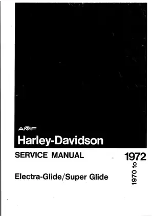 1970-1972 Harley-Davidson Electra-Super Glide FL, FLH, FX, FXE, FXS service manual Preview image 2