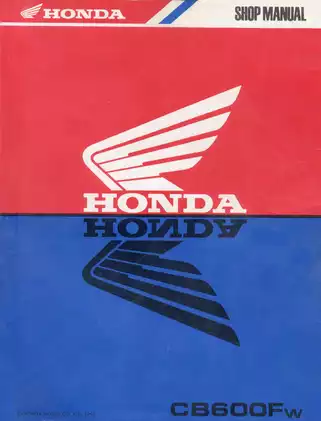 1998-2006 Honda CB600F Hornet shop manual