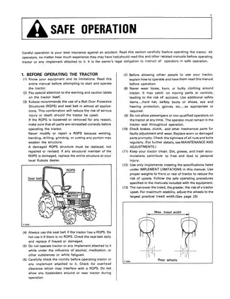 Kubota B9200 HST tractor operators manual Preview image 5