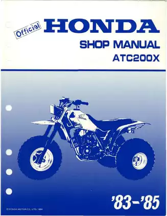 1983-1985 Honda ATC200x shop manual Preview image 1